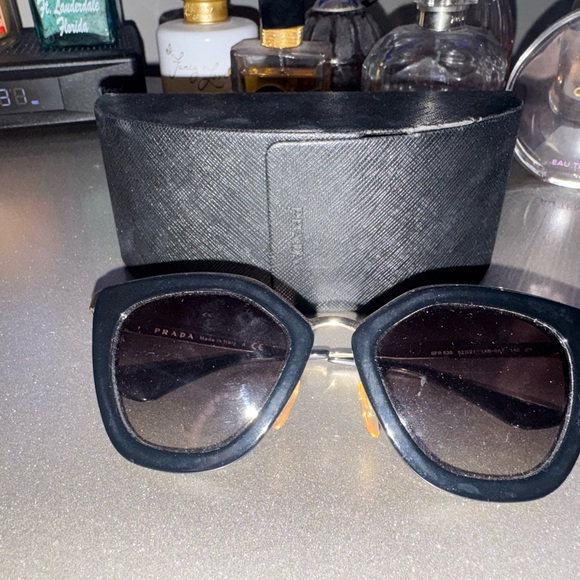 Prada Black and Gold Women's Sunglasses - Picture 5 of 9